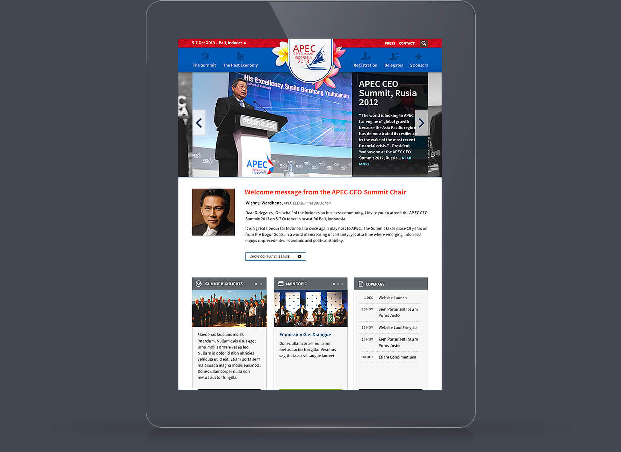 Homepage tablet